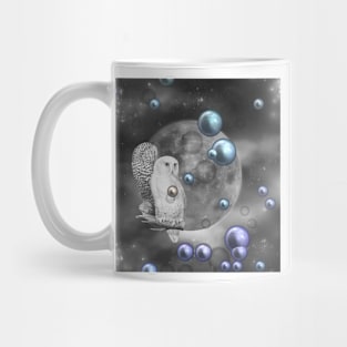 Owls Out of this World with Teal Purple Bubbles Mug